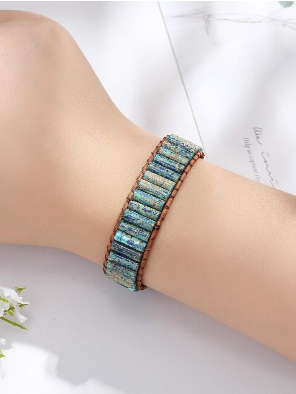 Handmade Turquoise Bead Wrap Bracelet - Women Jewelry